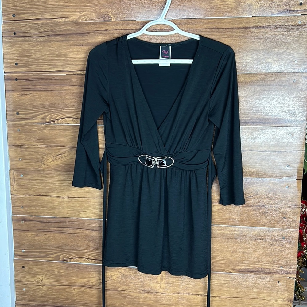 Wrapper V neck mini wrap dress, super comfy lightweight size medium